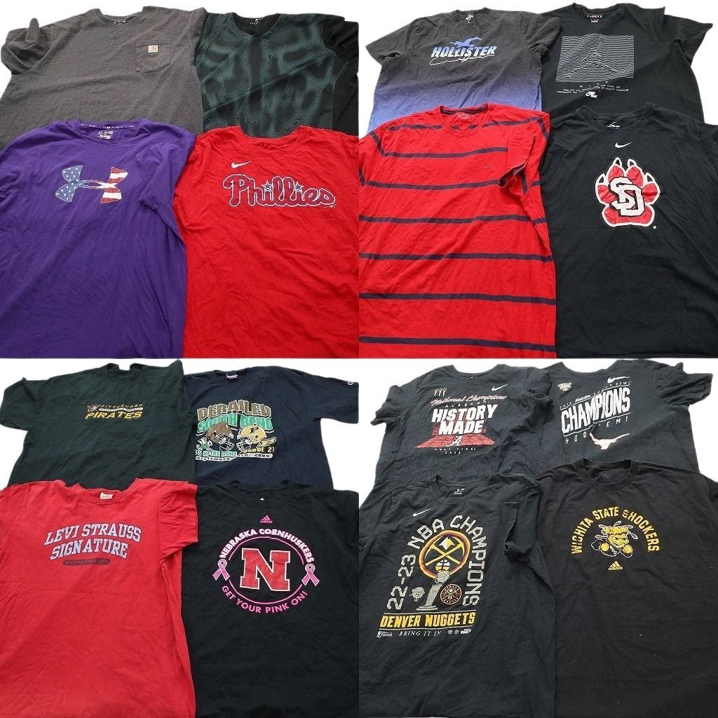 古着卸 まとめ ブランドMIX Tシャツ 16枚セット ( メンズ 2XL ) カーハート ジョーダン ナイキ ホリスター チャンピオン 中古 古着 NE9010