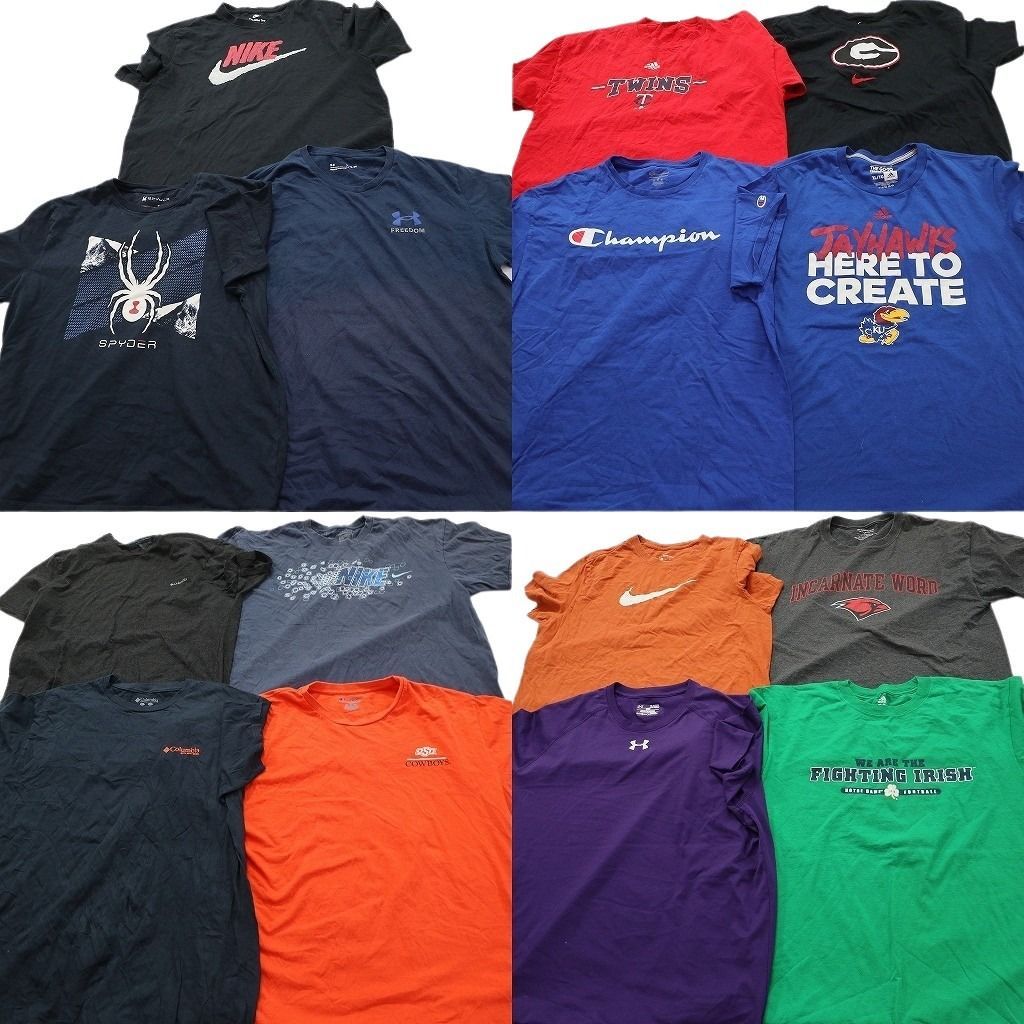 古着卸 まとめ売り ブランドMIX Tシャツ 15枚セット ( メンズ XL ) コロンビア チャンピオン ナイキ アディダス 中古 古着 NE9012