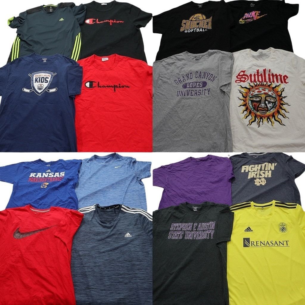古着卸 まとめ売り ブランドMIX Tシャツ 16枚セット ( メンズ XL ) オールドネイビー チャンピオン ナイキ アディダス 中古 古着 NE9013