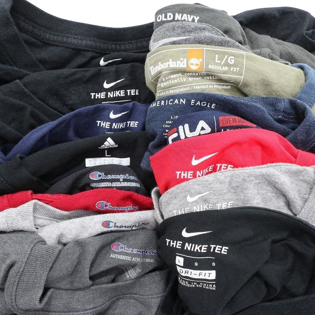 古着卸 まとめ ブランドMIX Tシャツ 16枚セット ( メンズ L ) ナイキ オールドネイビー ティンバーランド チャンピオン 中古 古着 NE9017