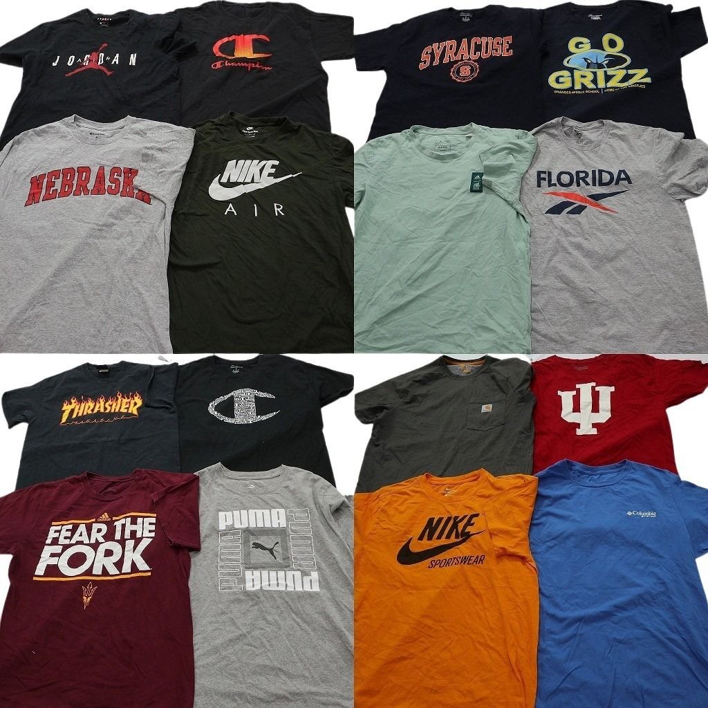 古着卸 まとめ売り ブランドMIX Tシャツ 16枚セット ( メンズ M ) カーハート コロンビア スラッシャー ジョーダン 中古 古着 NE9020