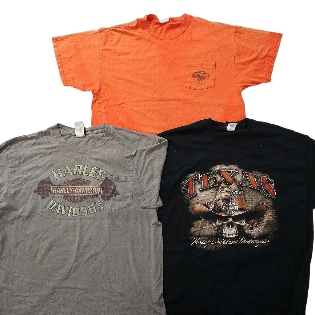 古着卸 まとめ売り ハーレーダビッドソン Tシャツ 14枚セット ( メンズ L/XL ) バイク ポケT スカル ブラック 中古 古着 NE9024 古着卸 まとめ売り ハーレーダビッドソン Tシャツ 14枚セット ( メンズ L/XL ) バイク ポケT スカル ブラック 中古 古着 NE9024