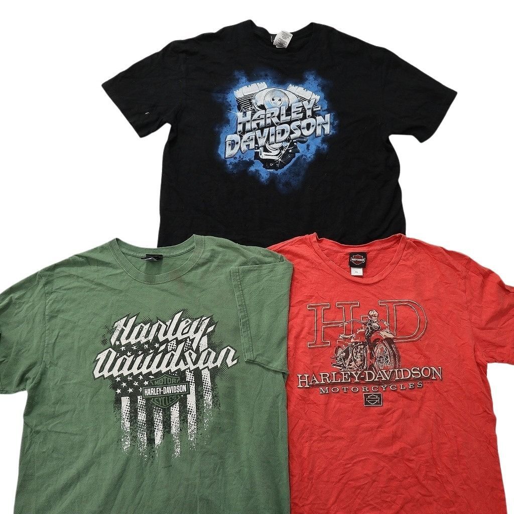 古着卸 まとめ売り ハーレーダビッドソン Tシャツ 14枚セット ( メンズ L/XL ) バイク ポケT スカル ブラック 中古 古着 NE9024 古着卸 まとめ売り ハーレーダビッドソン Tシャツ 14枚セット ( メンズ L/XL ) バイク ポケT スカル ブラック 中古 古着 NE9024