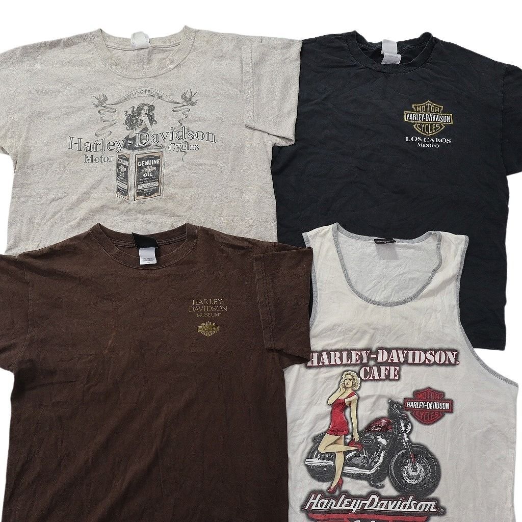 古着卸 まとめ売り ハーレーダビッドソン Tシャツ 14枚セット ( メンズ L/XL ) バイク ポケT スカル ブラック 中古 古着 NE9024 古着卸 まとめ売り ハーレーダビッドソン Tシャツ 14枚セット ( メンズ L/XL ) バイク ポケT スカル ブラック 中古 古着 NE9024