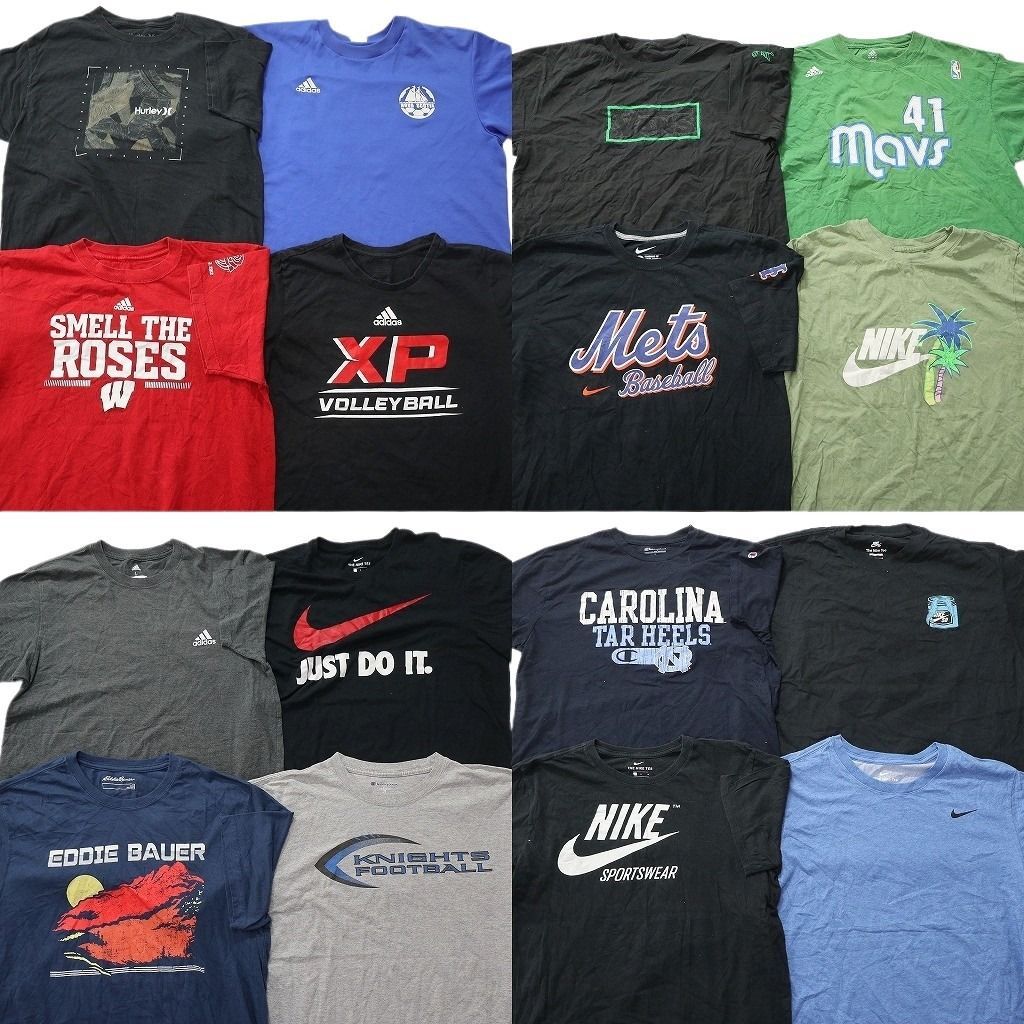 古着卸 まとめ売り ブランドMIX Tシャツ 16枚セット ( メンズ L ) エディーバウアー ナイキ アディダス チャンピオン 中古 古着 NE9036