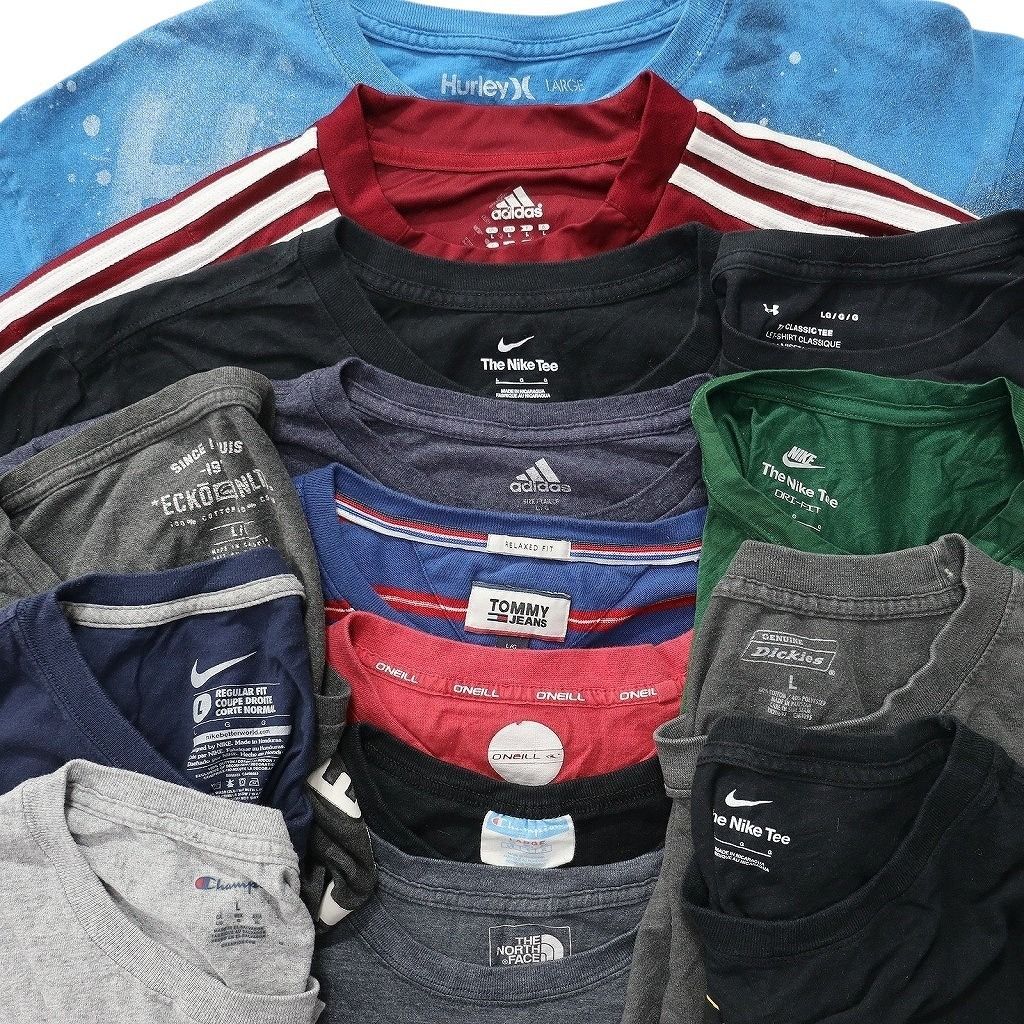 古着卸 まとめ売り ブランドMIX Tシャツ 15枚セット ( メンズ L ) ノースフェイス ディッキーズ トミー ナイキ 中古 古着 NE9037 古着卸 まとめ売り ブランドMIX Tシャツ 15枚セット ( メンズ L ) ノースフェイス ディッキーズ トミー ナイキ 中古 古着 NE9037