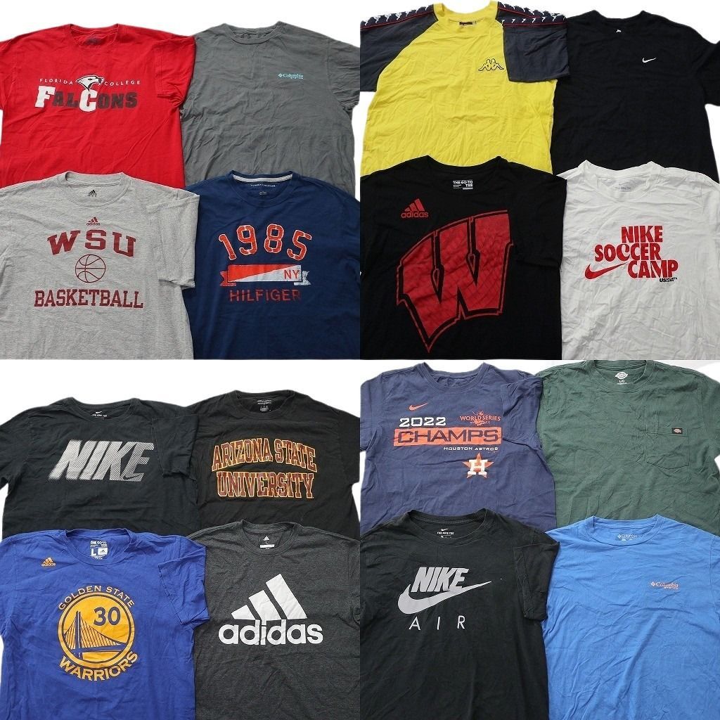 古着卸 まとめ売り ブランドMIX Tシャツ 16枚セット ( メンズ L ) ディッキーズ コロンビア トミーヒルフィガー ナイキ 中古 古着 NE9038