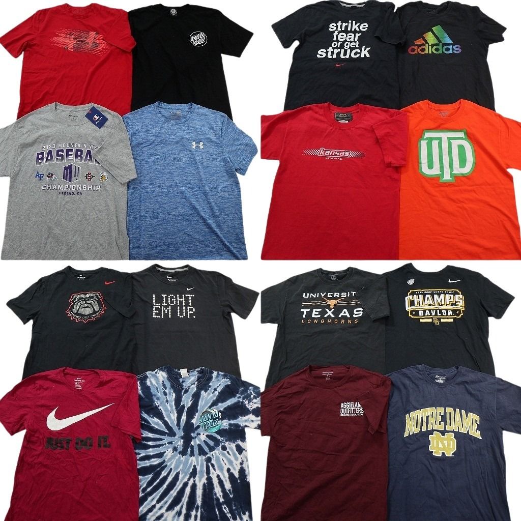 古着卸 まとめ売り ブランドMIX Tシャツ 16枚セット ( メンズ M ) ナイキ チャンピオン サンタクルーズ アディダス 中古 古着 NE9043