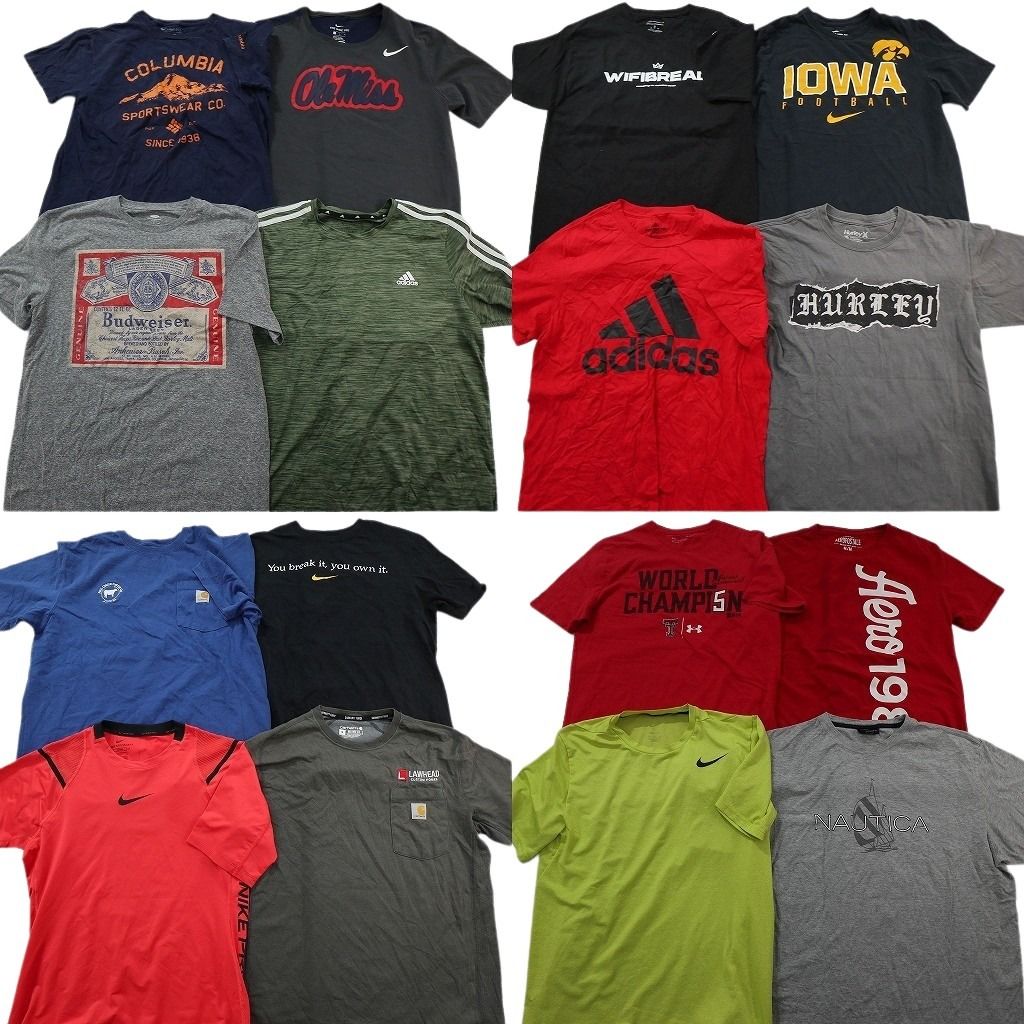 古着卸 まとめ売り ブランドMIX Tシャツ 16枚セット ( メンズ M ) カーハート コロンビア オールドネイビー ノーティカ 中古 古着 NE9044