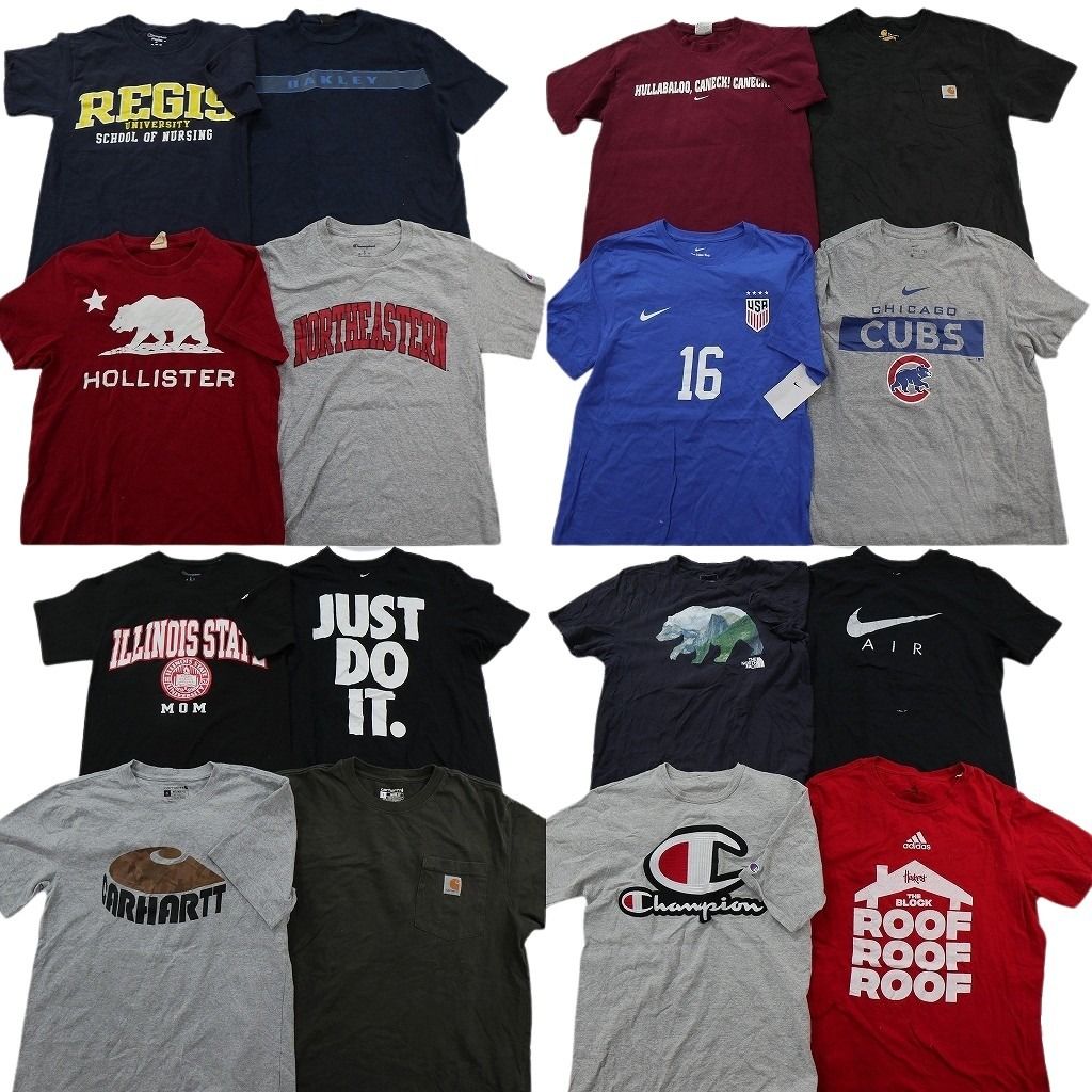 古着卸 まとめ売り ブランドMIX Tシャツ 16枚セット ( メンズ S ) ノースフェイス カーハート オークリー ナイキ 中古 古着 NE9048