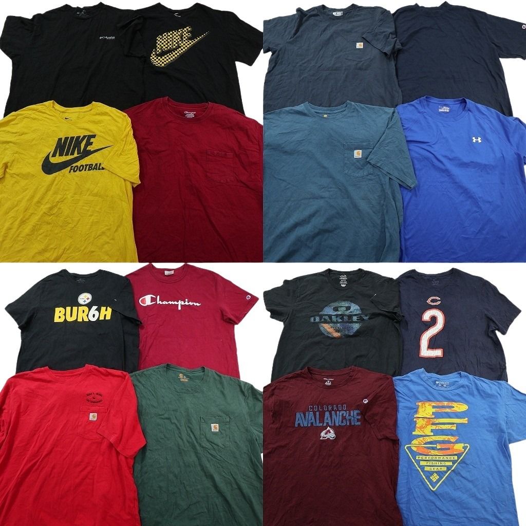 古着卸 まとめ ブランドMIX Tシャツ 16枚セット ( メンズ 2XL ) カーハート コロンビア オークリー ナイキ チャンピオン 中古 古着 NE9050