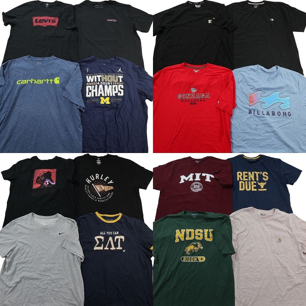 古着卸 まとめ売り ブランドMIX Tシャツ 16枚セット ( メンズ 2XL ) GAP カーハート リーバイス ナイキ チャンピオン 中古 古着 NE9051
