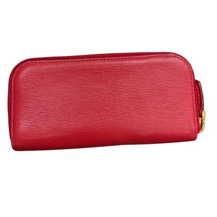 PRADA プラダ 6連 ラウンドファスナー キーケース レッド レザー