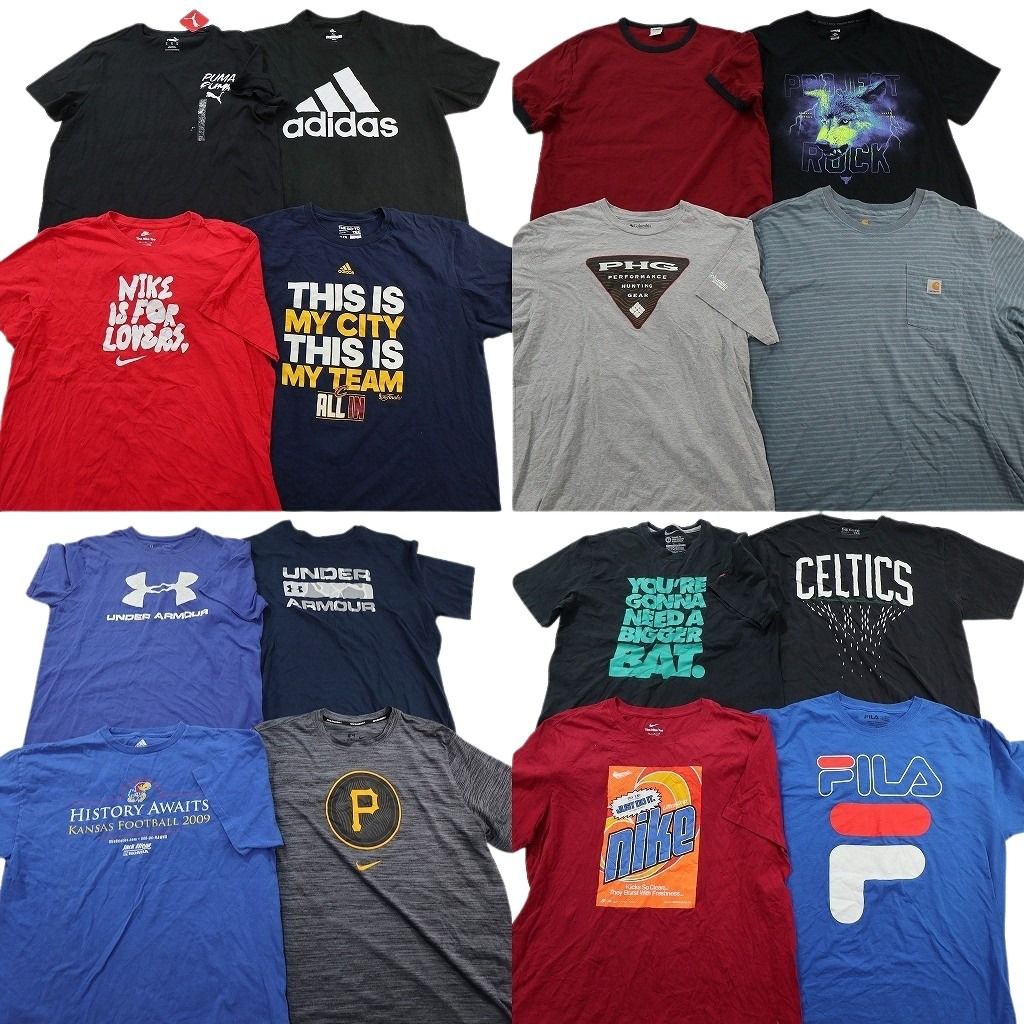 古着卸 まとめ売り ブランドMIX Tシャツ 16枚セット ( メンズ XL ) カーハート コロンビア オールドネイビー ナイキ 中古 古着 NE9054