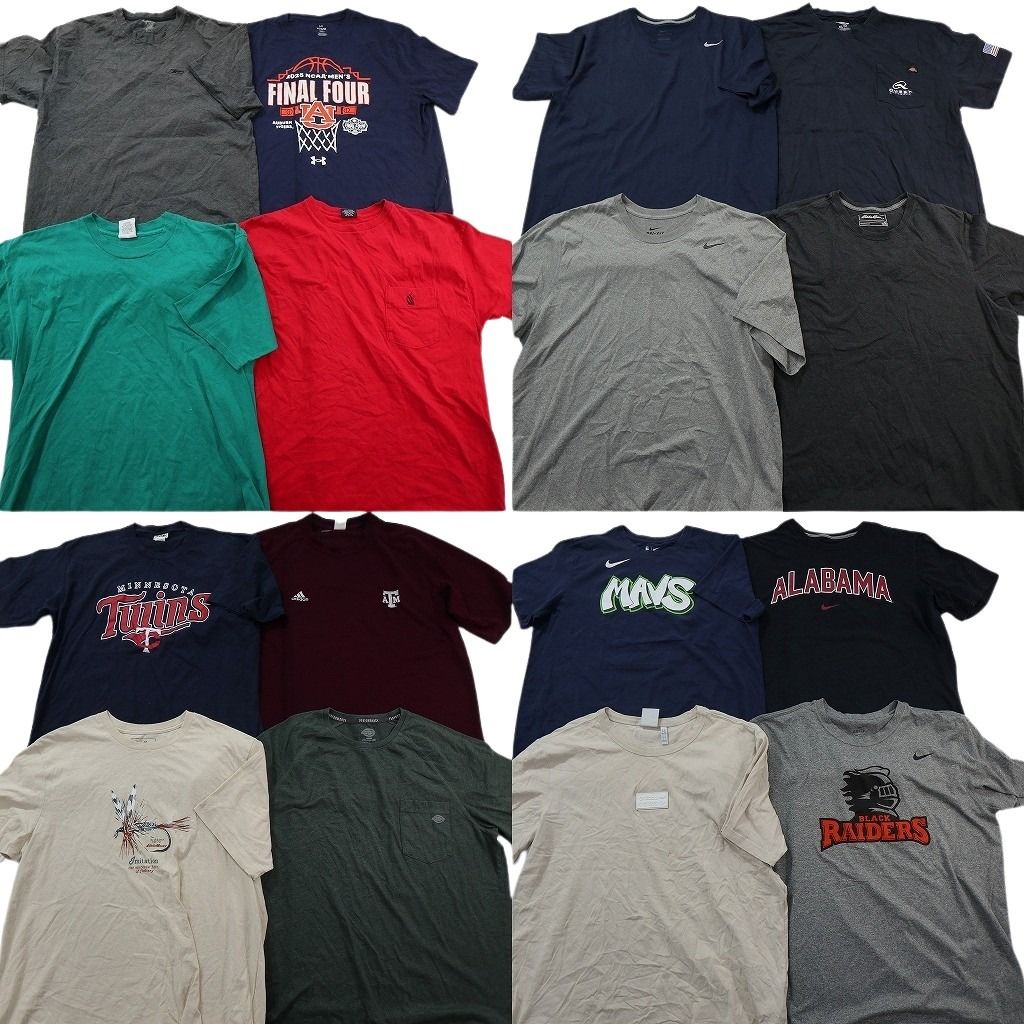古着卸 まとめ売り ブランドMIX Tシャツ 16枚セット ( メンズ XL ) ディッキーズ エディーバウアー ノーティカ ナイキ 中古 古着 NE9058