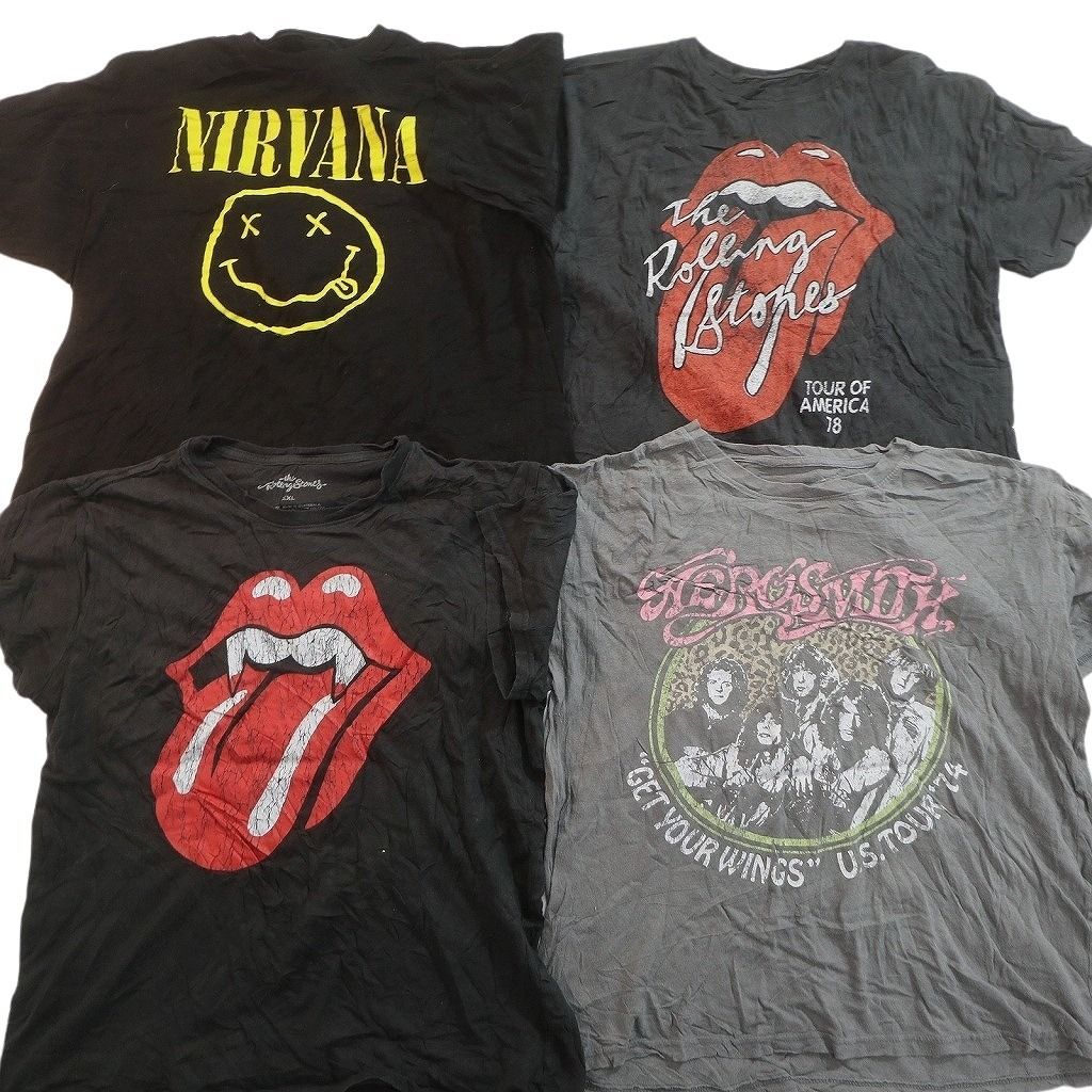 古着卸 まとめ売り 音楽・バンド Tシャツ 16枚セット ( メンズ XL/2XL ) KISS ニルヴァーナ ローリングストーンズ 中古 古着 NE9061 古着卸 まとめ売り 音楽・バンド Tシャツ 16枚セット ( メンズ XL/2XL ) KISS ニルヴァーナ ローリングストーンズ 中古 古着 NE9061