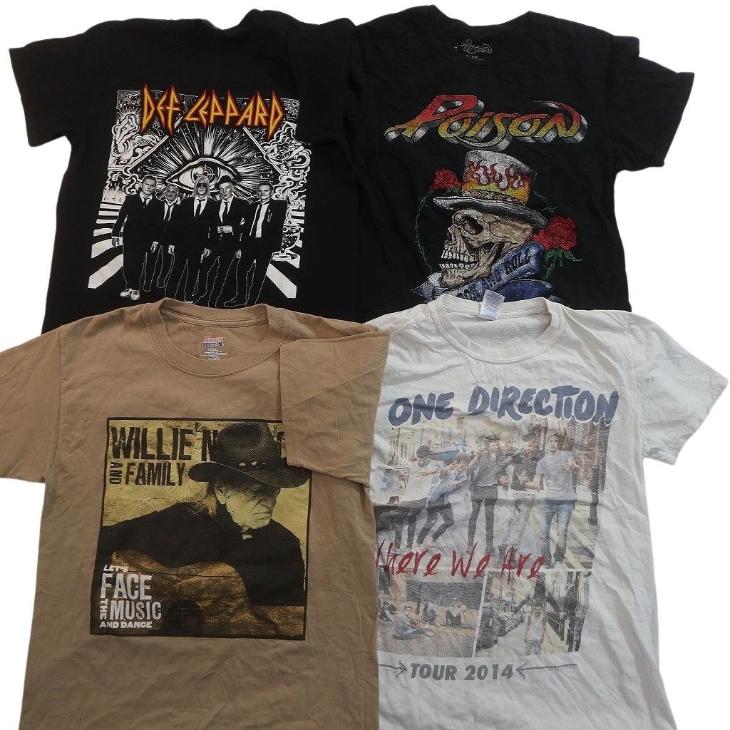 古着卸 まとめ売り 音楽・バンド Tシャツ 16枚セット ( メンズ S ) レッドツェッペリン ニルヴァーナ デフレパード 中古 古着 NE9067
