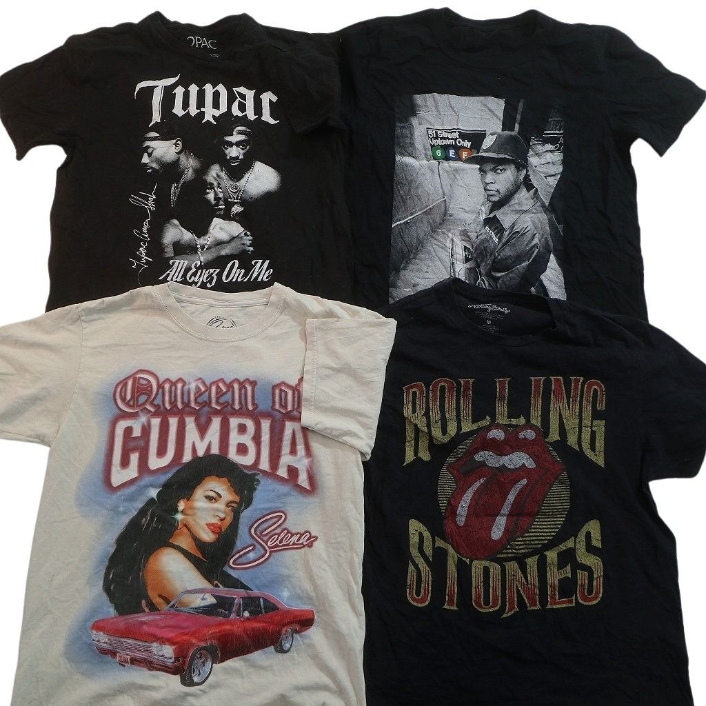 古着卸 まとめ 音楽・バンド Tシャツ 16枚セット ( メンズ M ) ローリングストーンズ レッドツェッペリン ピンクフロイド 中古 古着 NE9069