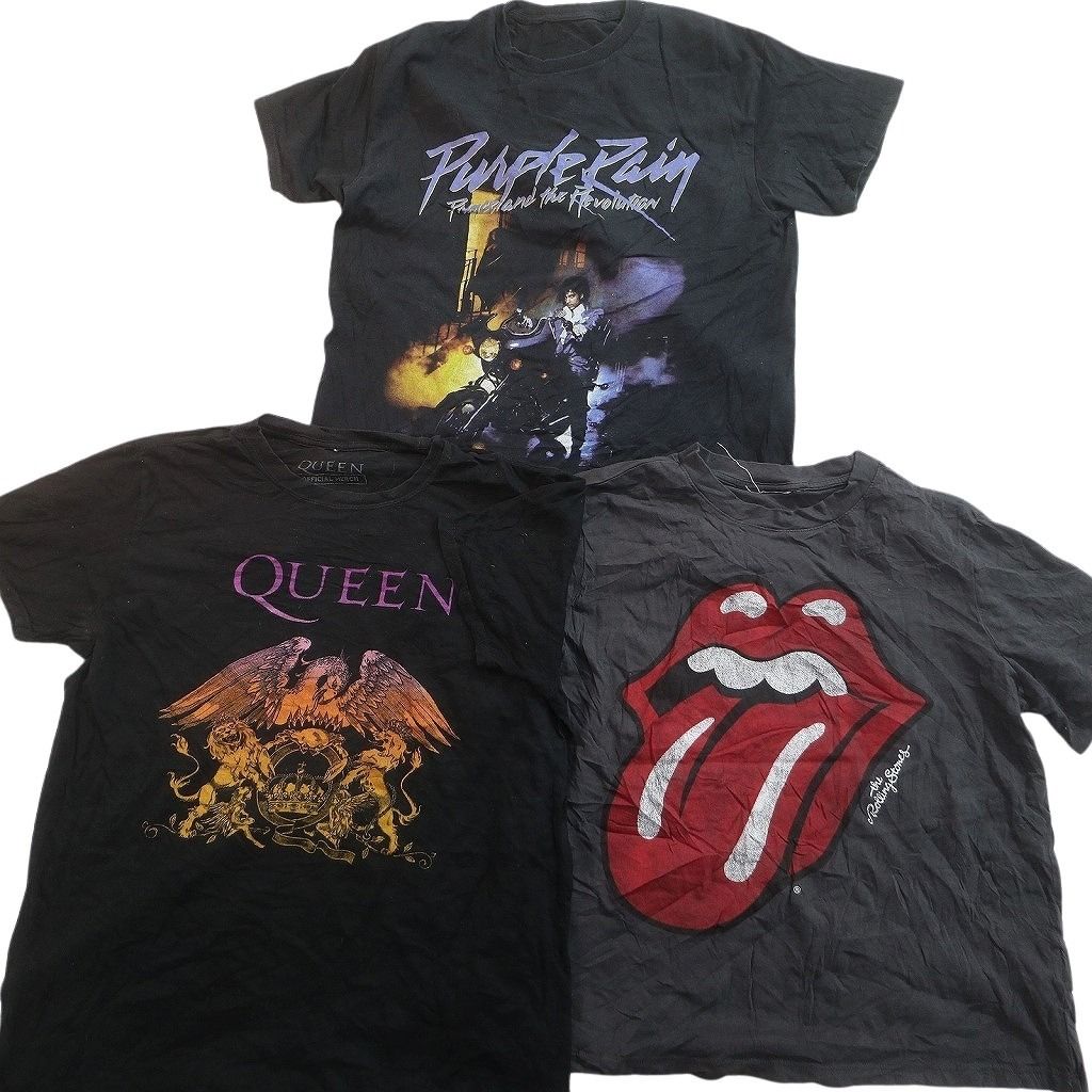 古着卸 まとめ売り 音楽・バンド Tシャツ 13枚セット ( メンズ M ) メタリカ デフレパード ローリングストーンズ 中古 古着 NE9071