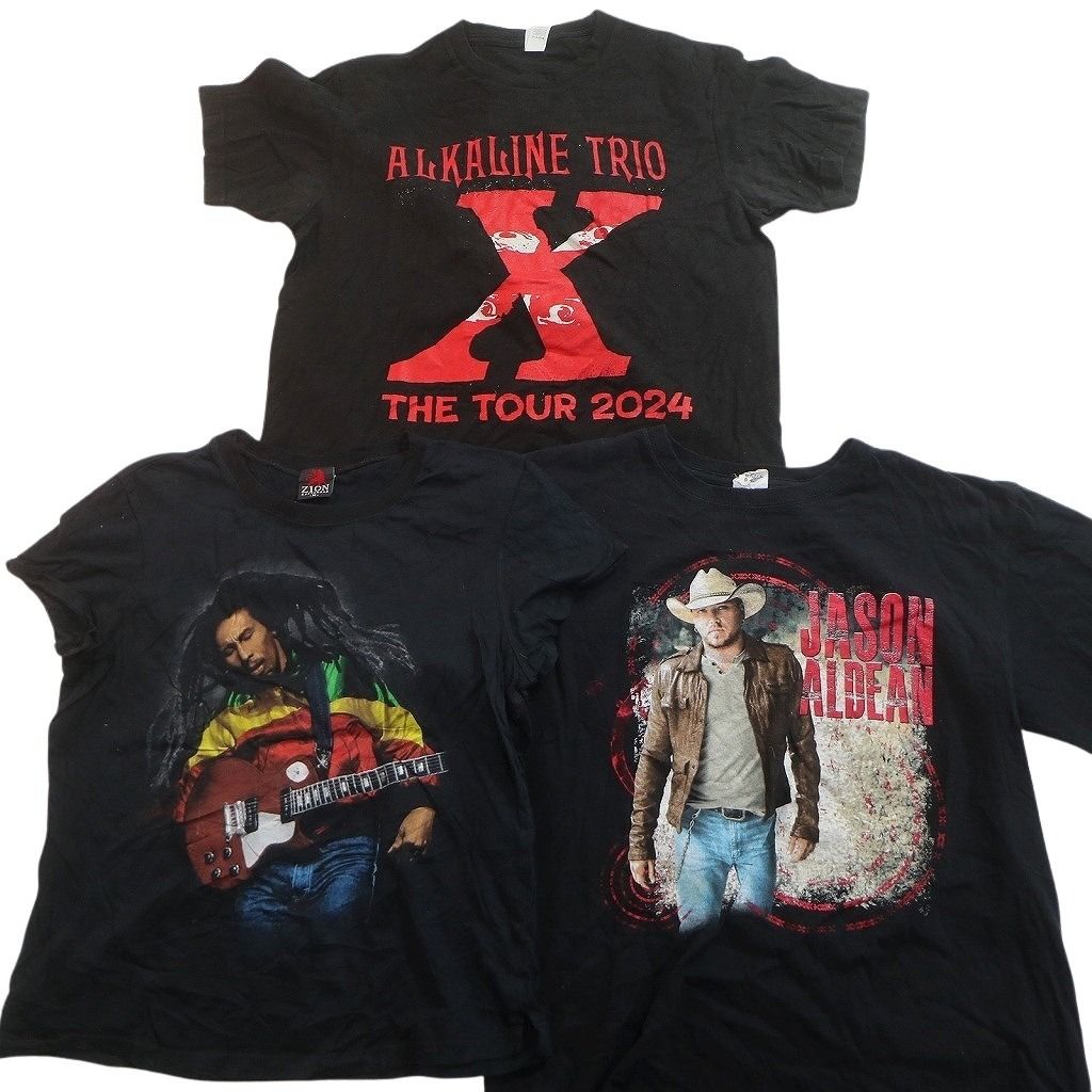 古着卸 まとめ売り 音楽・バンド Tシャツ 13枚セット ( メンズ M ) メタリカ デフレパード ローリングストーンズ 中古 古着 NE9071