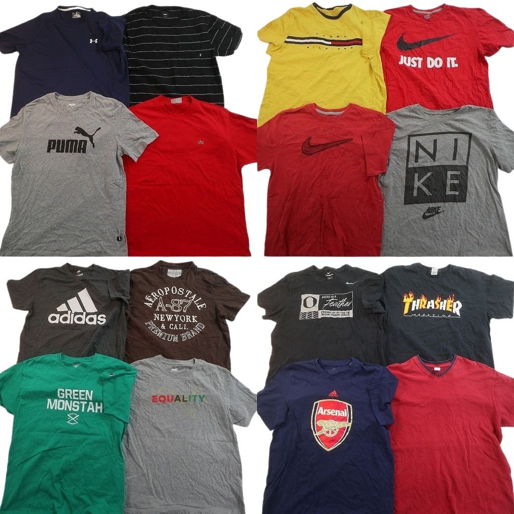 古着卸 まとめ売り ブランドMIX Tシャツ 16枚セット ( メンズ L ) GAP スラッシャー ナイキ アディダス VANS 中古 古着 NE9075