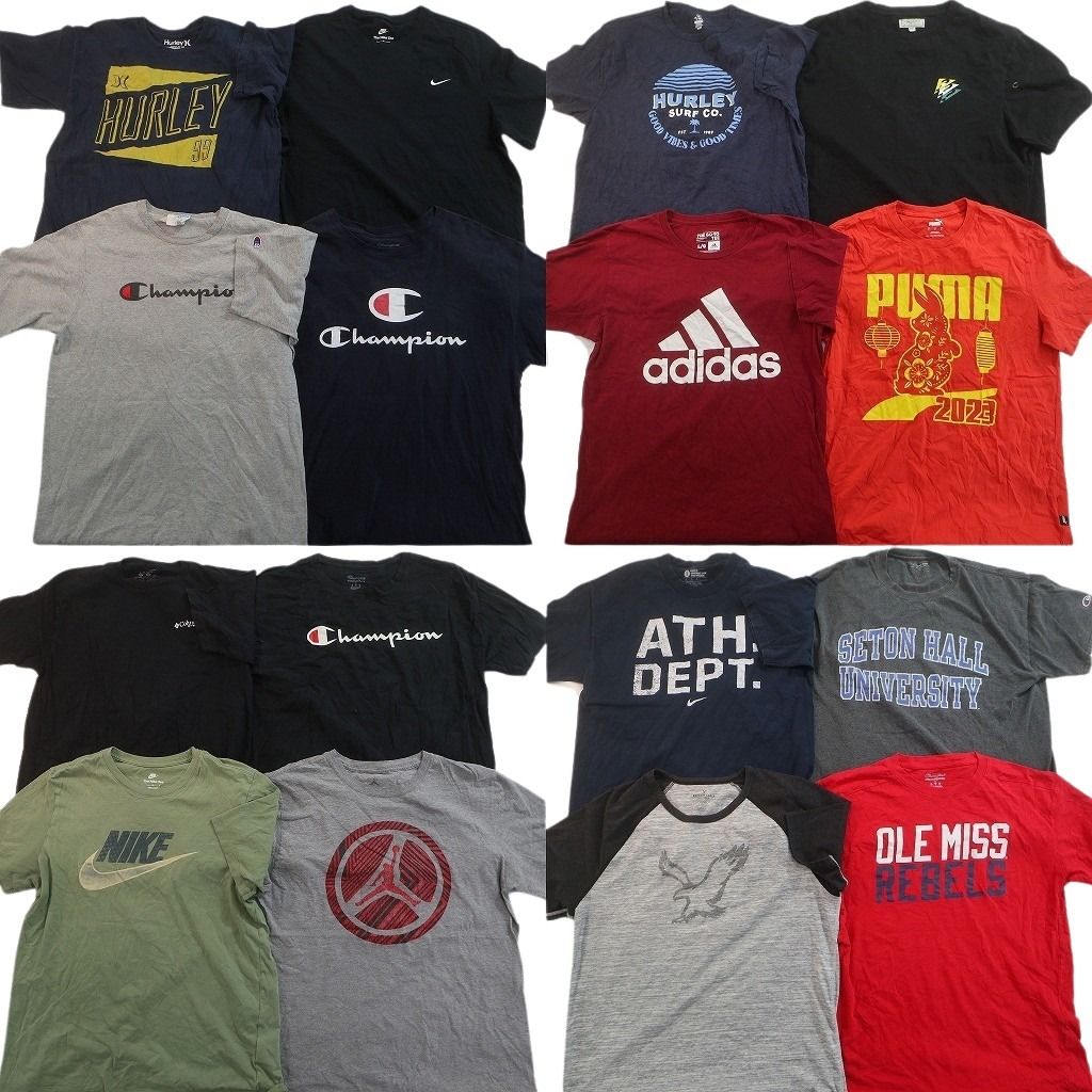 古着卸 まとめ売り ブランドMIX Tシャツ 16枚セット ( メンズ L ) コロンビア ナイキ チャンピオン アディダス 中古 古着 NE9076