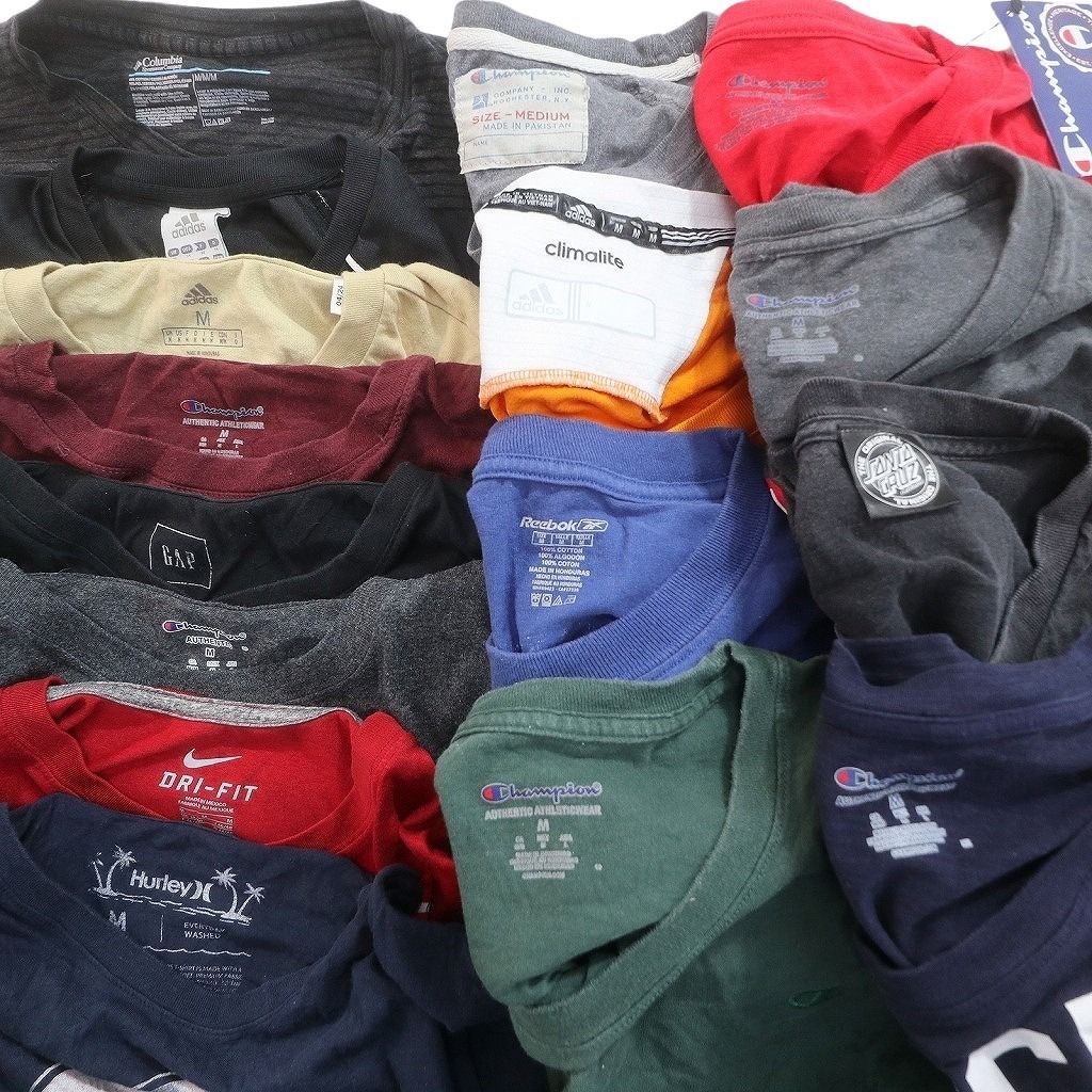 古着卸 まとめ売り ブランドMIX Tシャツ 16枚セット ( メンズ M ) GAP コロンビア ナイキ チャンピオン アディダス 中古 古着 NE9078