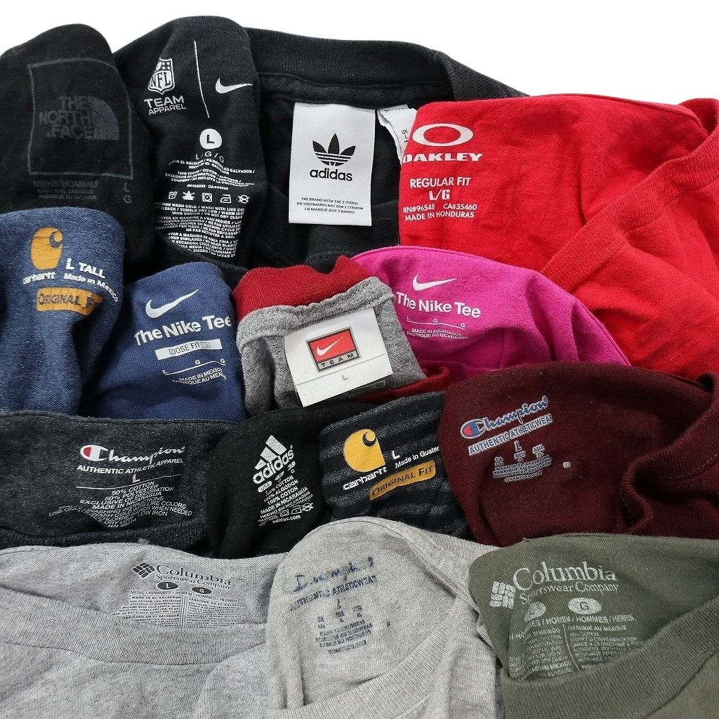 古着卸 まとめ売り ブランドMIX Tシャツ 15枚セット ( メンズ L ) カーハート オークリー コロンビア ナイキ 中古 古着 NE9084