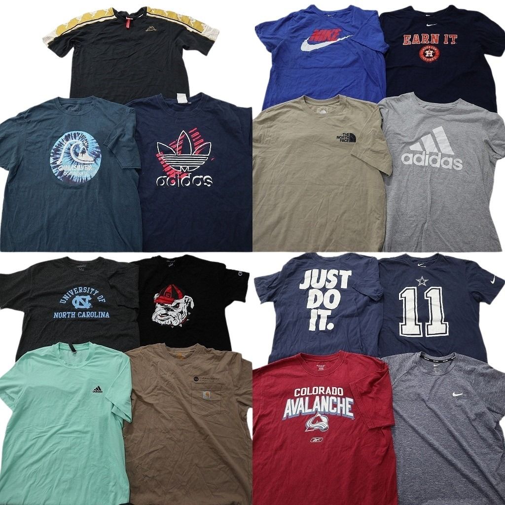古着卸 まとめ売り ブランドMIX Tシャツ 15枚セット ( メンズ L ) カーハート ノースフェイス ナイキ アディダス 中古 古着 NE9085