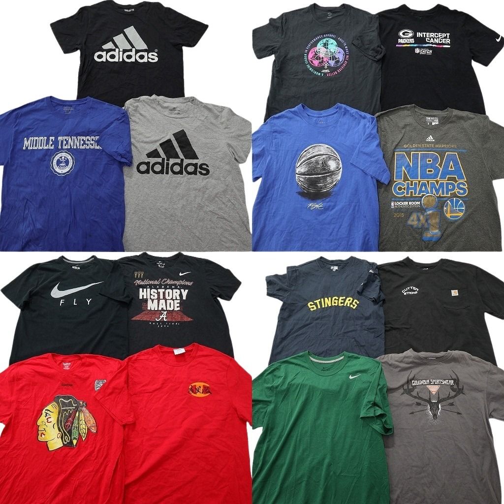 古着卸 まとめ売り ブランドMIX Tシャツ 15枚セット ( メンズ M/L ) カーハート コロンビア ナイキ ジョーダン 中古 古着 NE9086