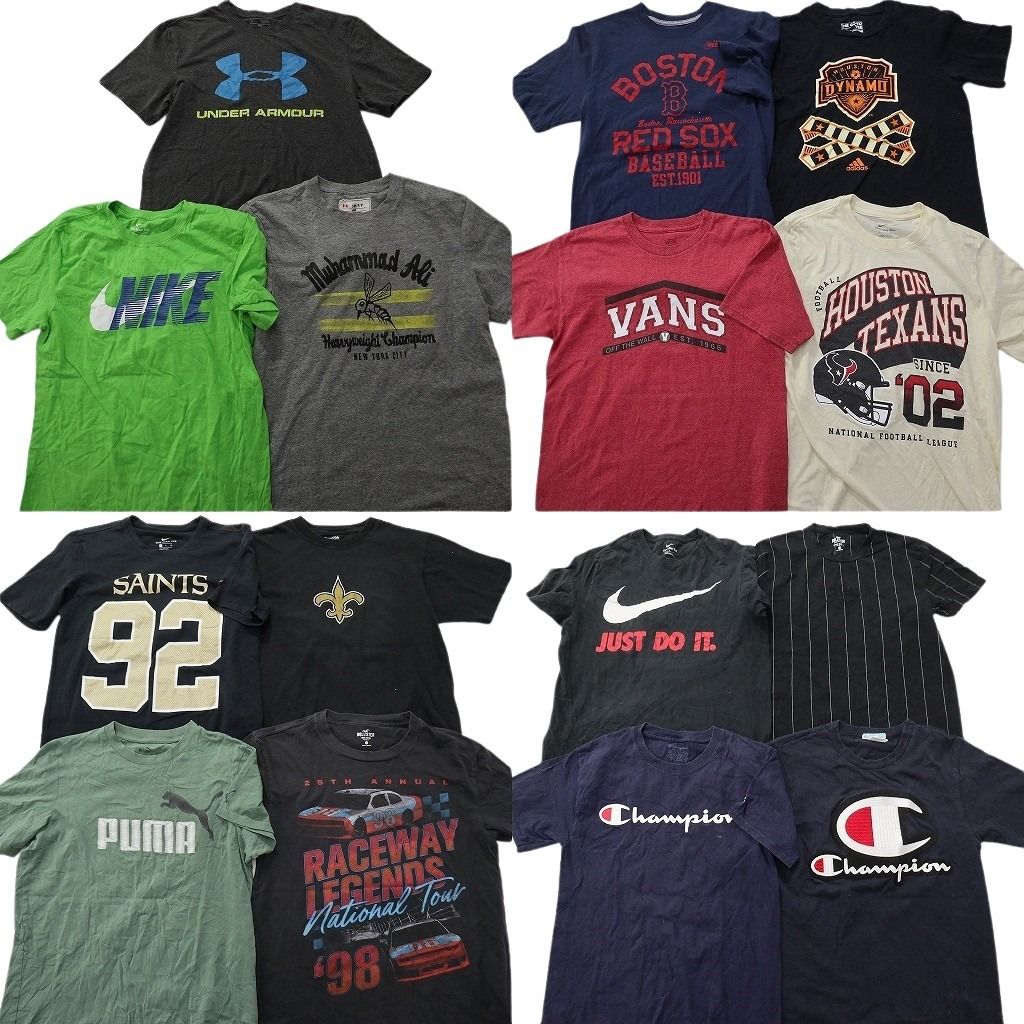 古着卸 まとめ売り ブランドMIX Tシャツ 15枚セット ( メンズ S ) ナイキ チャンピオン リーボック ホリスター 中古 古着 NE9092