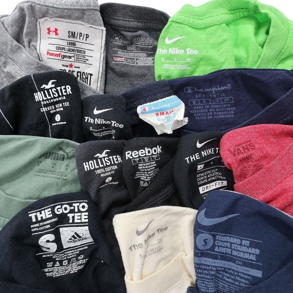古着卸 まとめ売り ブランドMIX Tシャツ 15枚セット ( メンズ S ) ナイキ チャンピオン リーボック ホリスター 中古 古着 NE9092 古着卸 まとめ売り ブランドMIX Tシャツ 15枚セット ( メンズ S ) ナイキ チャンピオン リーボック ホリスター 中古 古着 NE9092