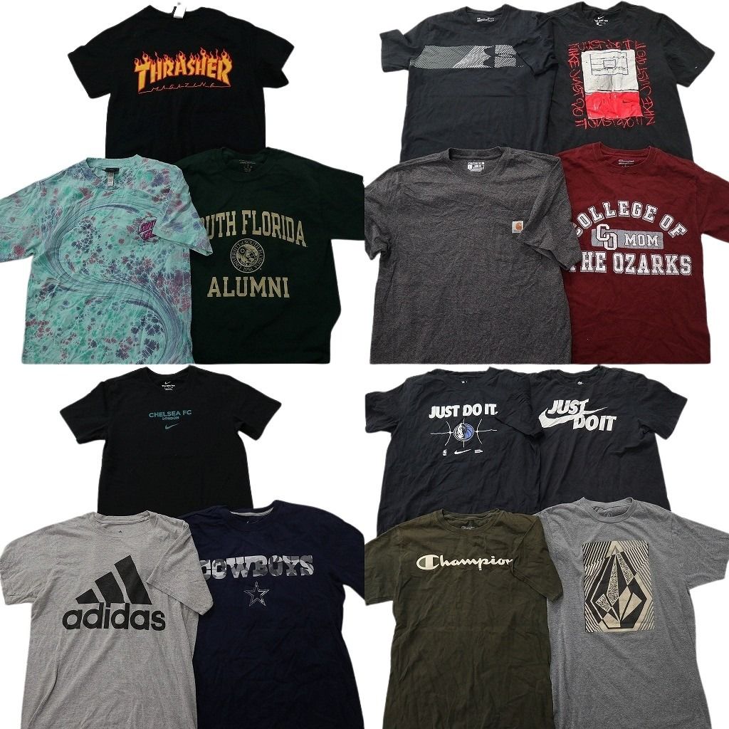 古着卸 まとめ売り ブランドMIX Tシャツ 14枚セット ( メンズ S ) カーハート ナイキ スラッシャー チャンピオン 中古 古着 NE9093