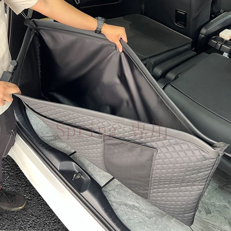30系?40系トヨタ エルフア/ヴェルファイア 専用 後部座席用多機能収納袋 2層設計 ブラック 無損取り付け F