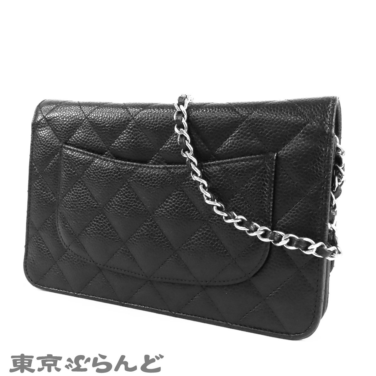 シャネル CHANEL チェーンウォレット 長財布 ブラック 黒 シルバー金具