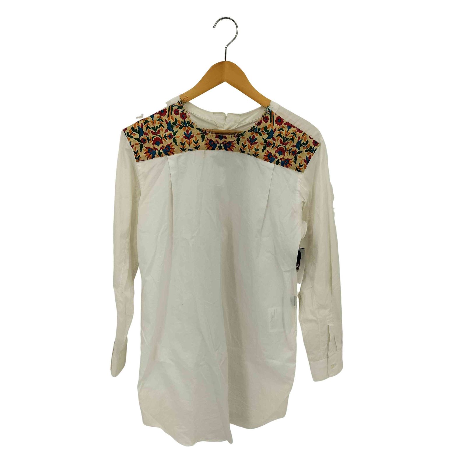 コムデギャルソンオムプリュス COMME des GARCONS HOMME PLUS 18SS DISCO期 バックボタン フラワー刺繍 ノーカラー ロングシャツ メンズ JPN：XS