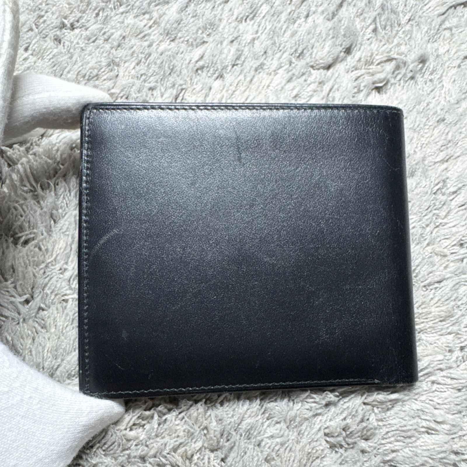 dunhill ダンヒル 二つ折り財布 レザー ブラック ゴールド金具 - メルカリ
