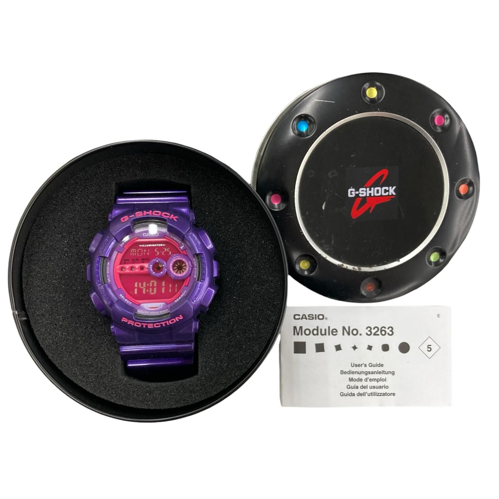 186005 動作確認済み G-SHOCK ジーショック デジタル腕時計 GD-100SC-6JF パープル メンズ 7,920円