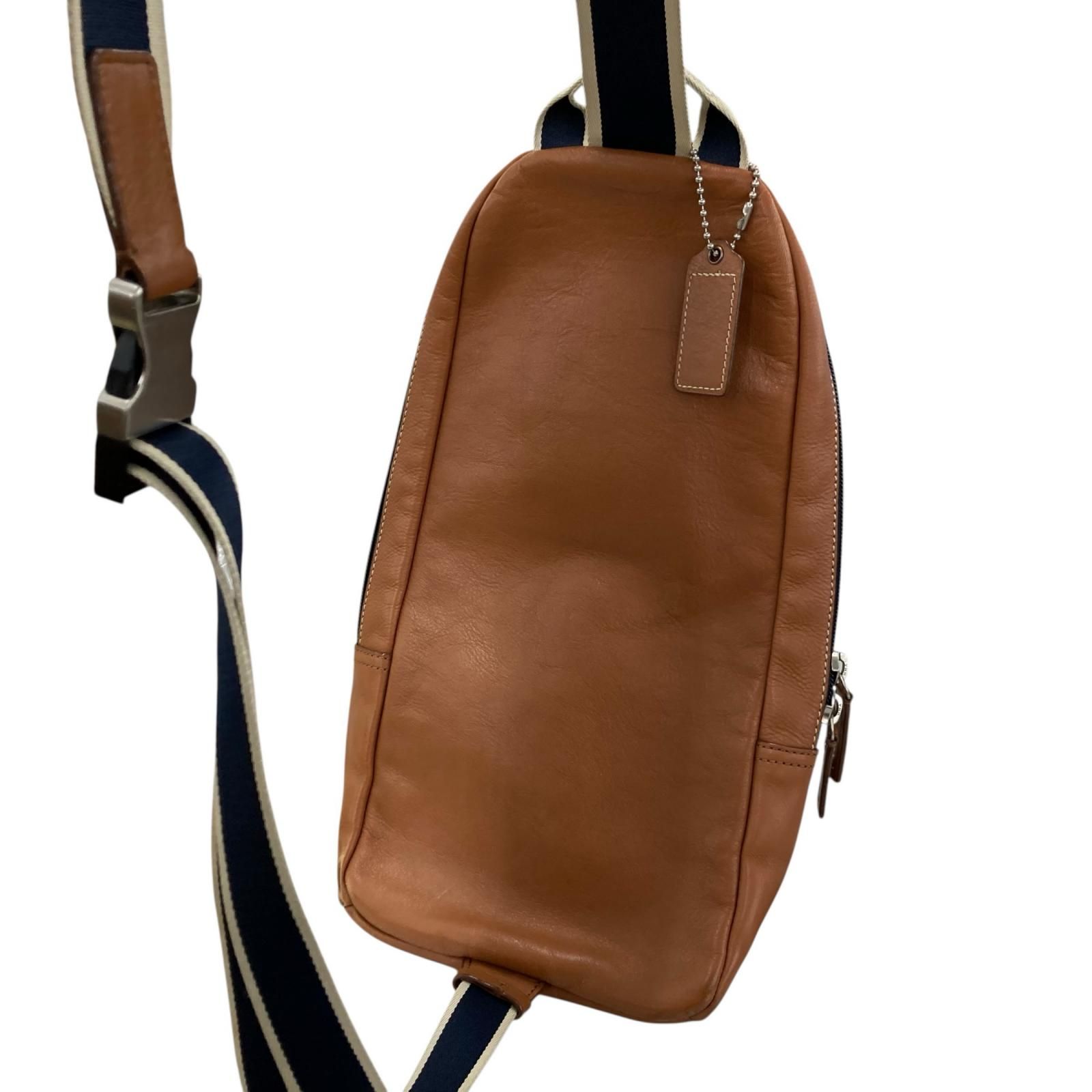 186005 現状品 COACH コーチ ボディバッグ ブラウン メンズ - メルカリ