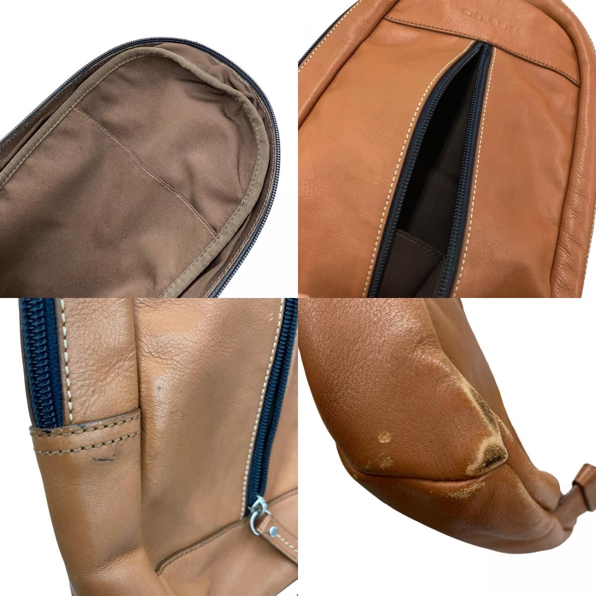 186005 現状品 COACH コーチ ボディバッグ ブラウン メンズ - メルカリ