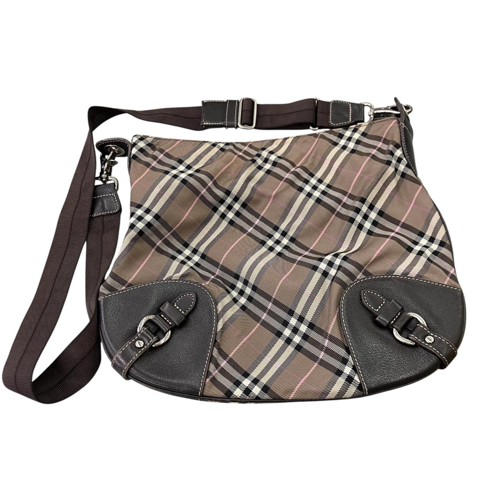 199990 BURBERRY BLUE LABEL バーバリーブルーレーベル ショルダーバッグ ショルダーバッグ ナイロン レザー ノバチェック レディース