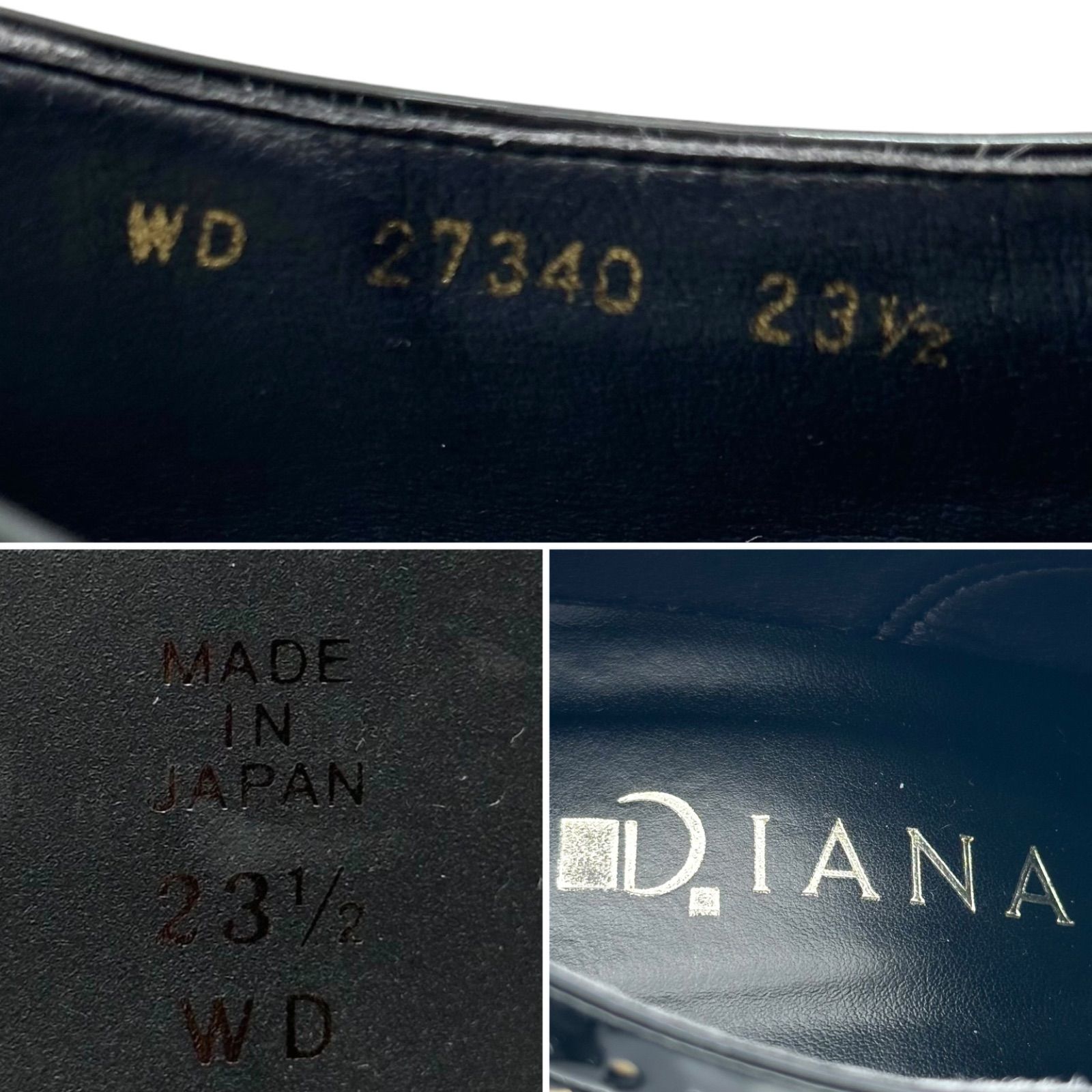 B5356】 DIANA ダイアナ ブーティ バイカラー エナメル レースアップ 