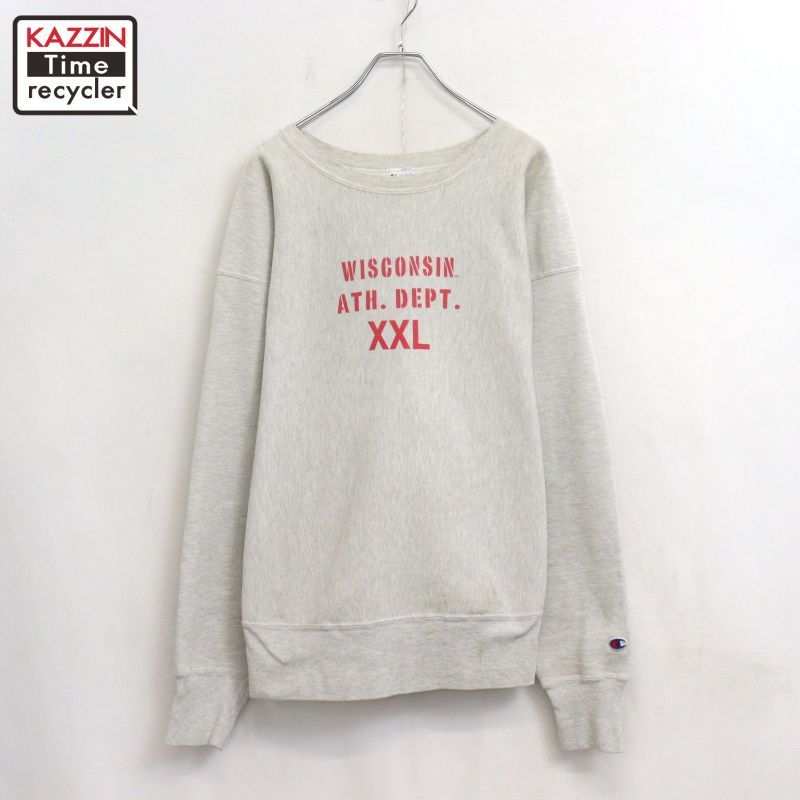 90s vintage Champion ３段プリント リバースウィーブスウェット メンズ 表記XXLサイズ