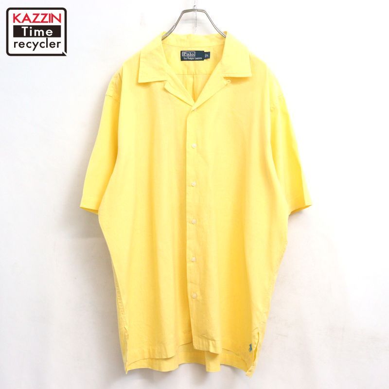 00s RALPH LAUREN オープンカラー 半袖シャツ メンズ 表記Lサイズ
