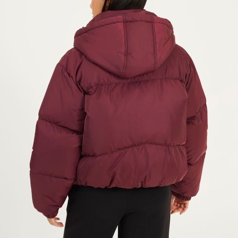 ブレーブソウル レディース アウター ジャケット・ブルゾン ジャケット Brave Soul Womens Oversized Hooded Puffer Jacket with Pockets Burgundy バーガンディ