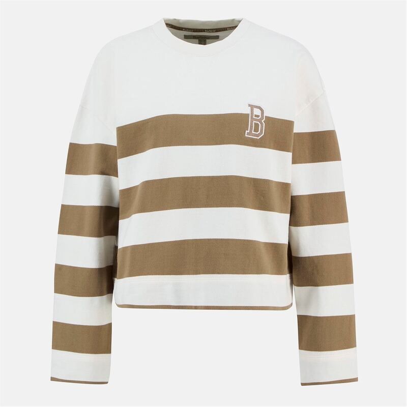 バブアー レディース アウター パーカー・スウェット スウェット シャツ Barbour BLi Faye Sweatshirt Ld54 Brown Stripe ブラウン