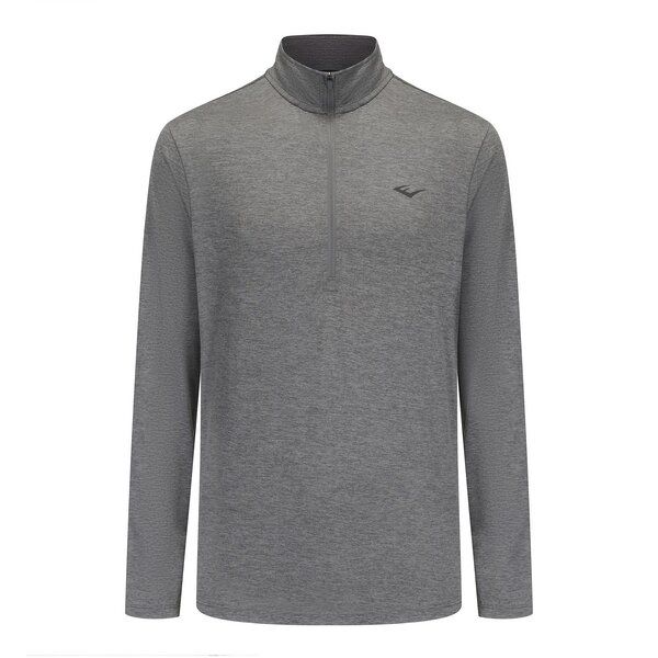 エバーラスト メンズ トップス シャツ Everlast Flex quarter Zp Mens Charcoal Marl チャコール