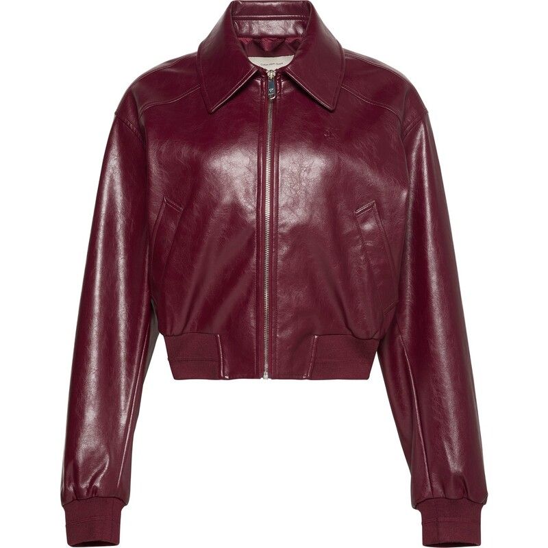カルバンクライン レディース アウター ジャケット・ブルゾン Calvin Klein Jeans CKJ Crop Lth Jkt Ld54 Deep Rouge