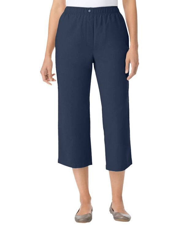 ウーマン ウィズイン レディース ボトムス カジュアルパンツ デニム キャップ Woman Within Womens Within 7Day Denim Capri Navy ネイビー