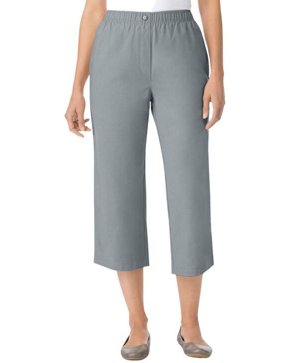 ウーマン ウィズイン レディース ボトムス カジュアルパンツ デニム キャップ Woman Within Womens Within 7Day Denim Capri Gunmetal ガンメタル